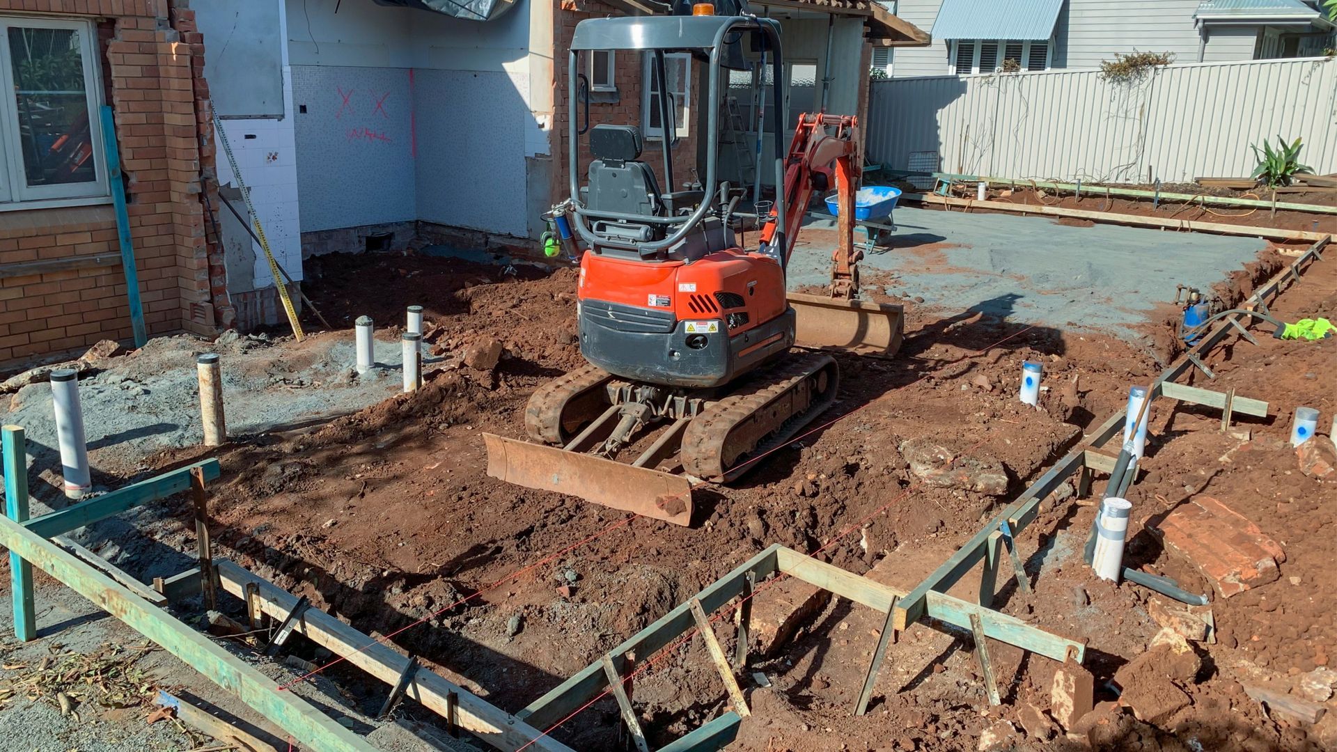 Garage foundations in Manchester with Concrete from PureMix who supply ready mixed concrete using volumatic concrete wagons