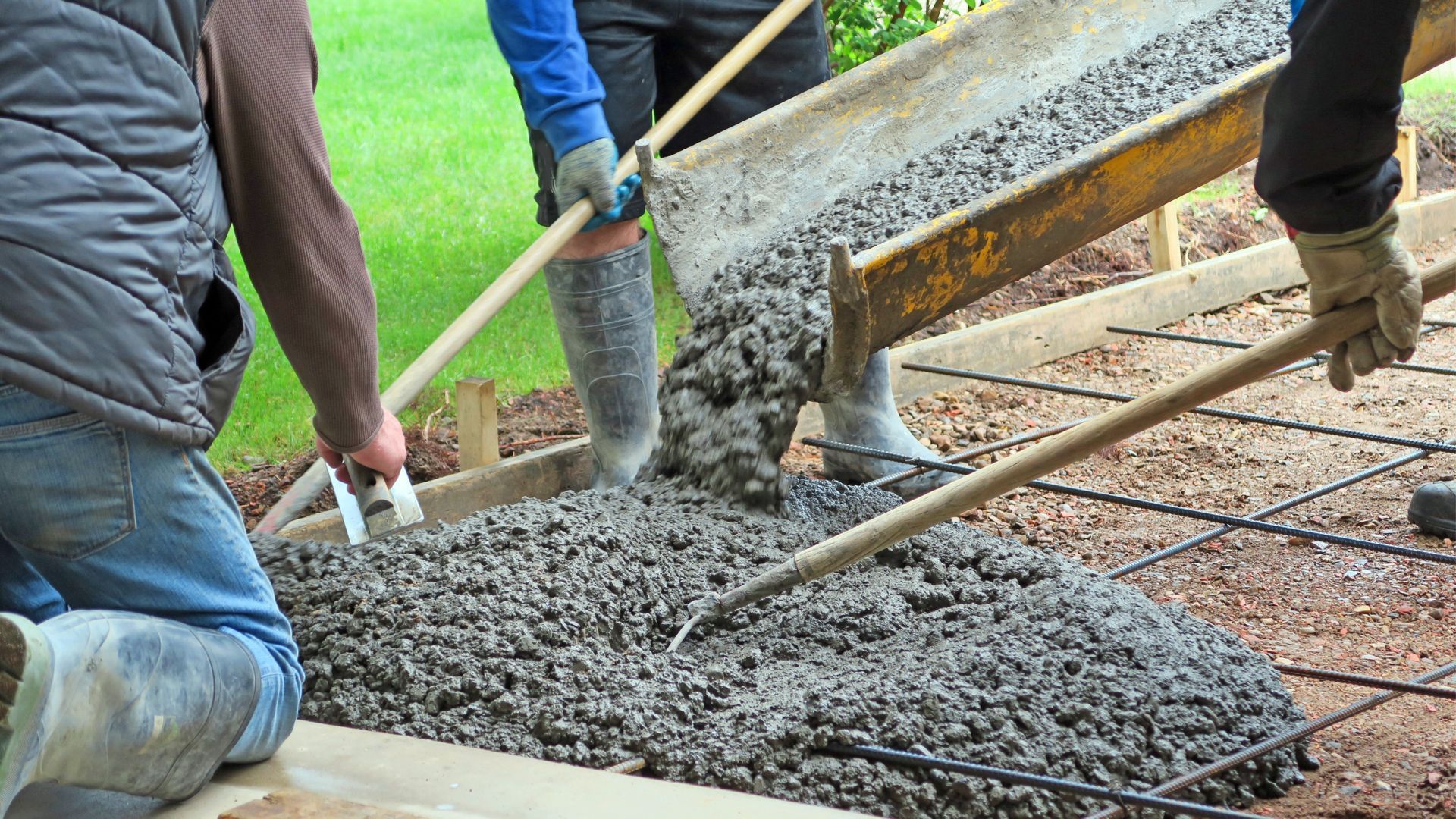A Small Amount of Concrete for a Patio Base Supplied By PureMix Ready Mix Concrete Rochdale