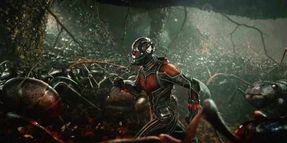 antman running among a colony of ants