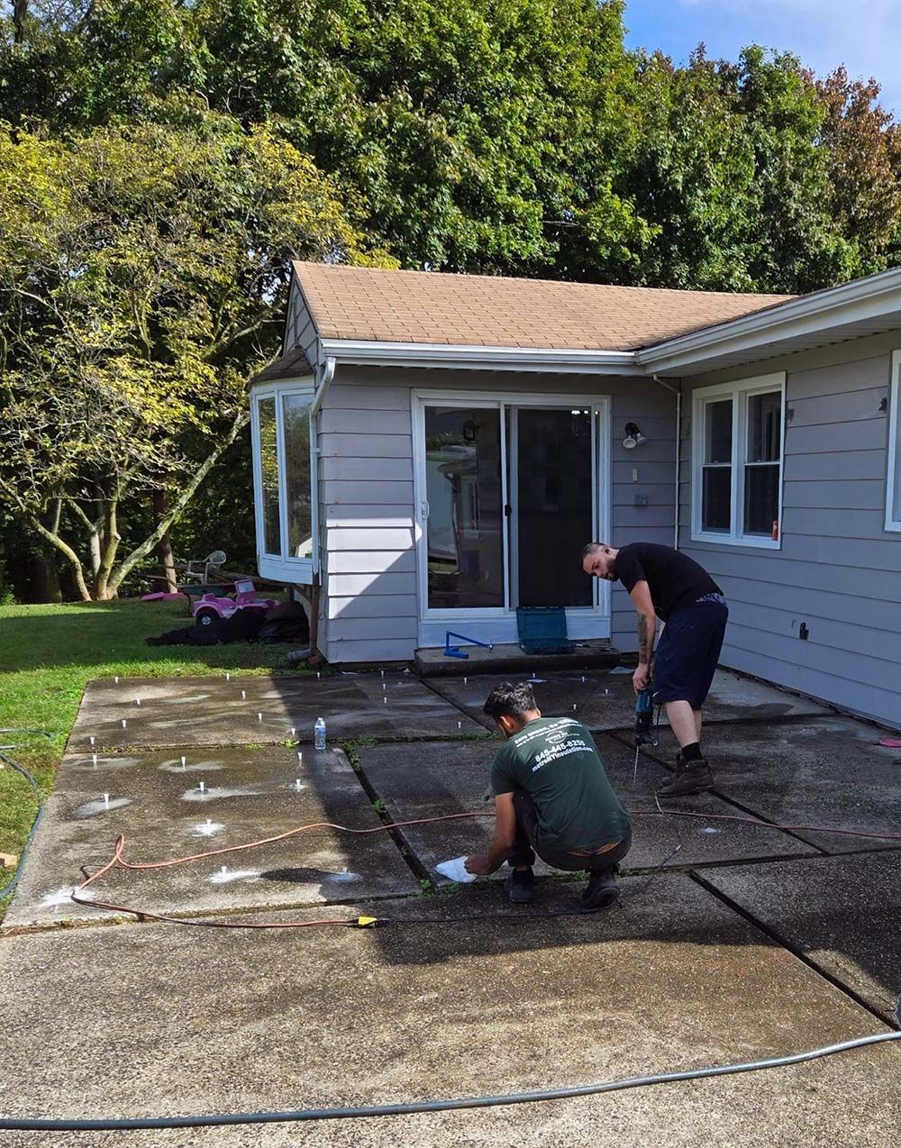 foam lifting of a patio by Metro Concrete Lifting