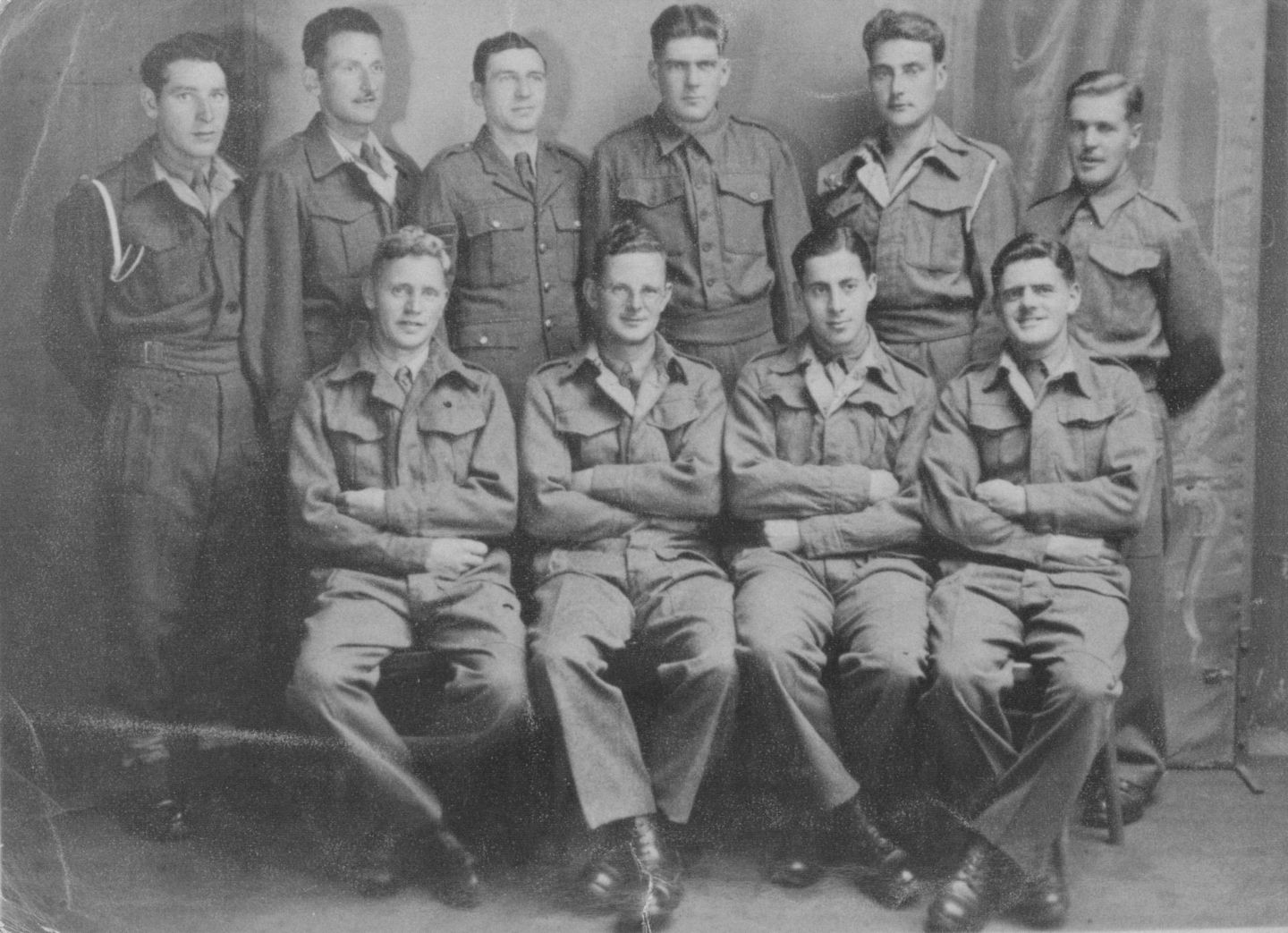 E606 Jagerndorf POWs, Alec 2nd right, front, summer 1944
