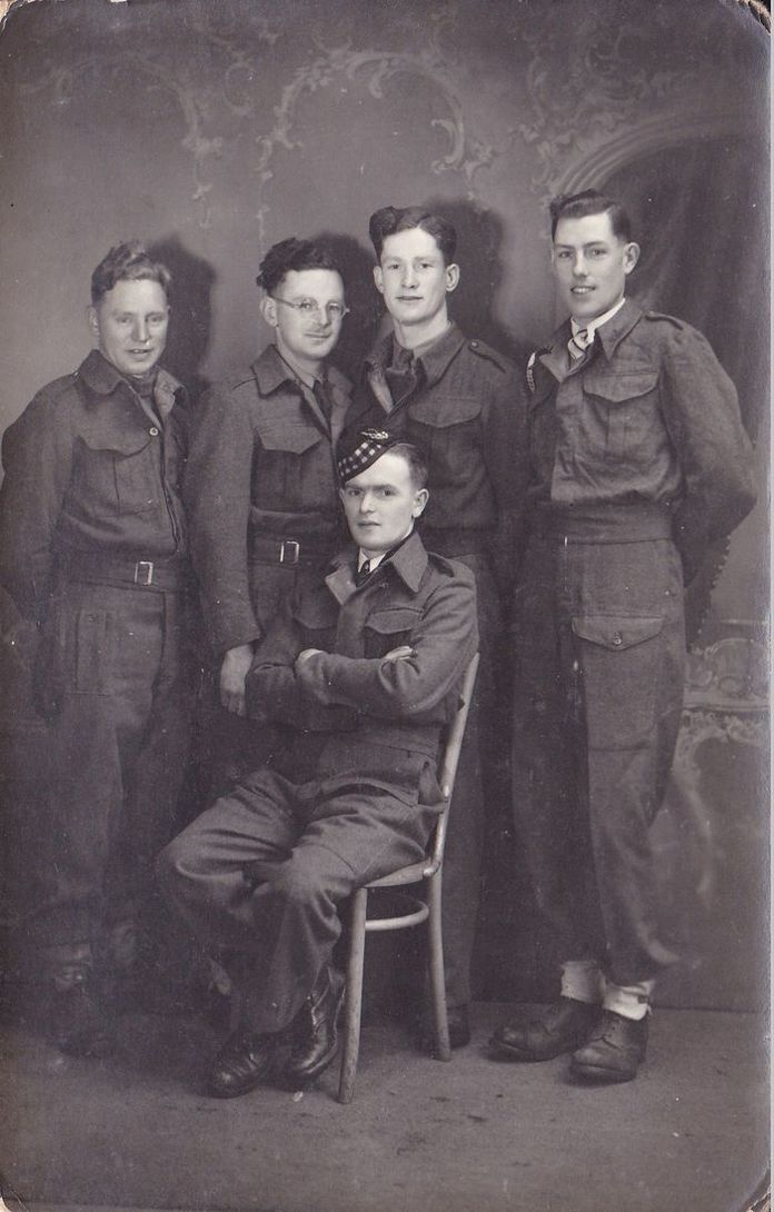 E606 Jagerndorf POWs, Alex Hepburn seated, Les Birch standing right, summer 1944