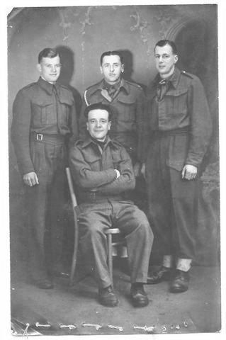 E606 Jagerndorf POWs, Percy Eyden, standing right, Ken Viles, middle back, summer 1944