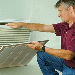 Replacing air filter on air conditioner - air duct cleaning in Klamath Falls, OR