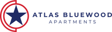 Atlas Bluewood Apartments Logo. 