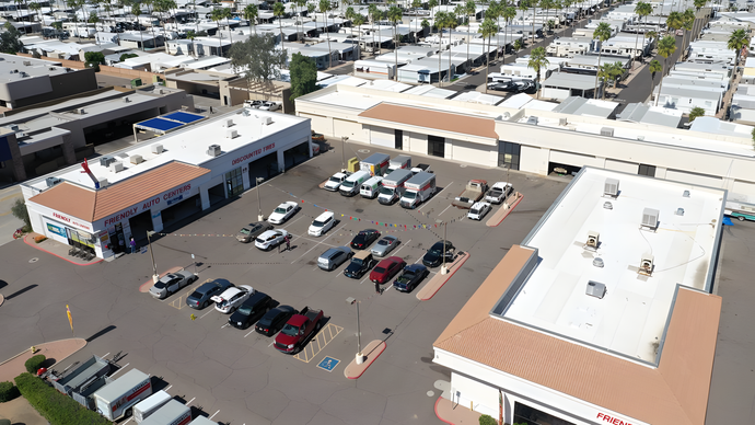 Aerial view of the shop | Friendly Auto Centers