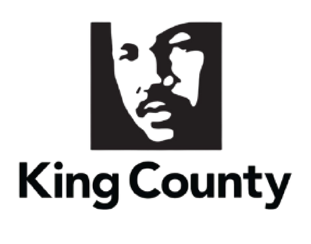 A black and white logo for king county