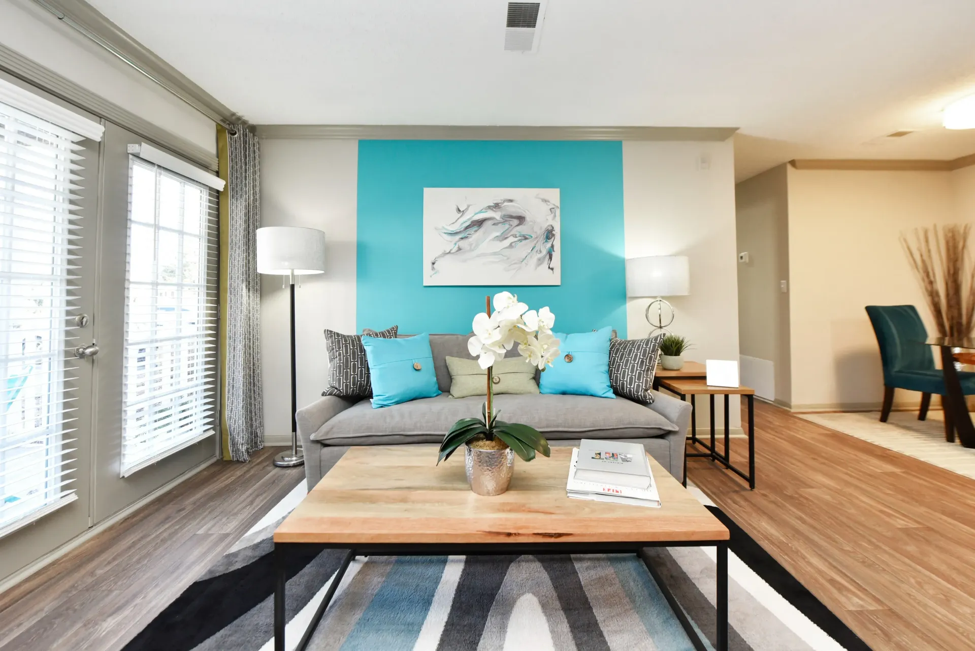 A living room with a couch and a coffee table, West Knoxville, TN