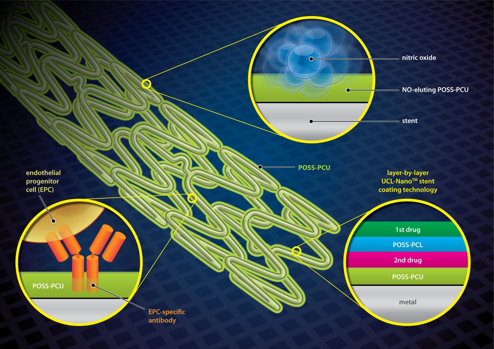 nano-coated stent illustration