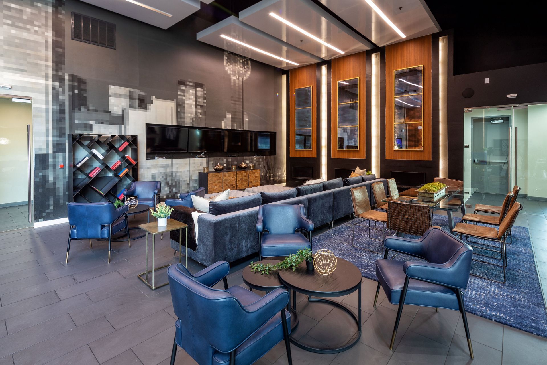 A living room filled with furniture and a couch.