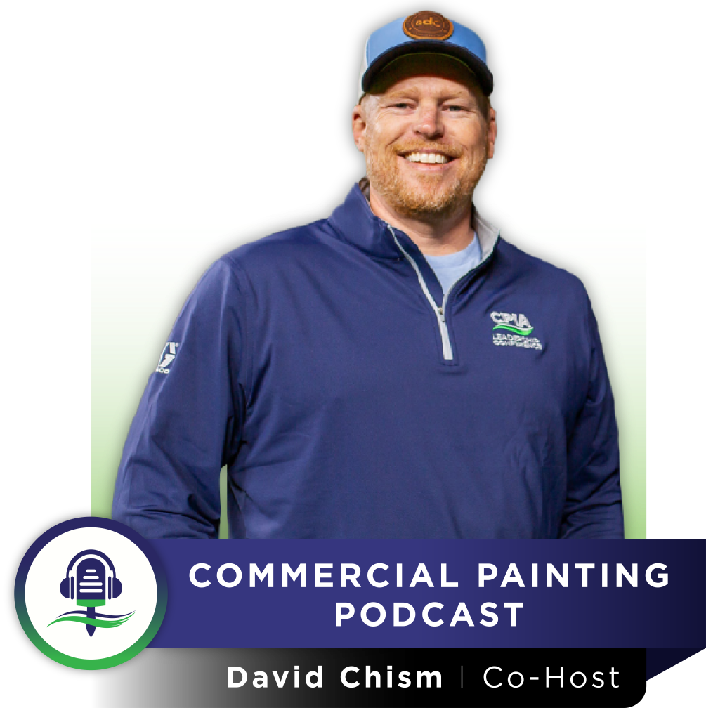 Man in blue jacket and cap, smiling, podcast graphic: 