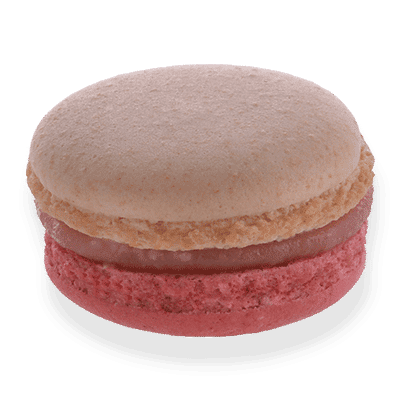 Photo macaron goût litchi groseille