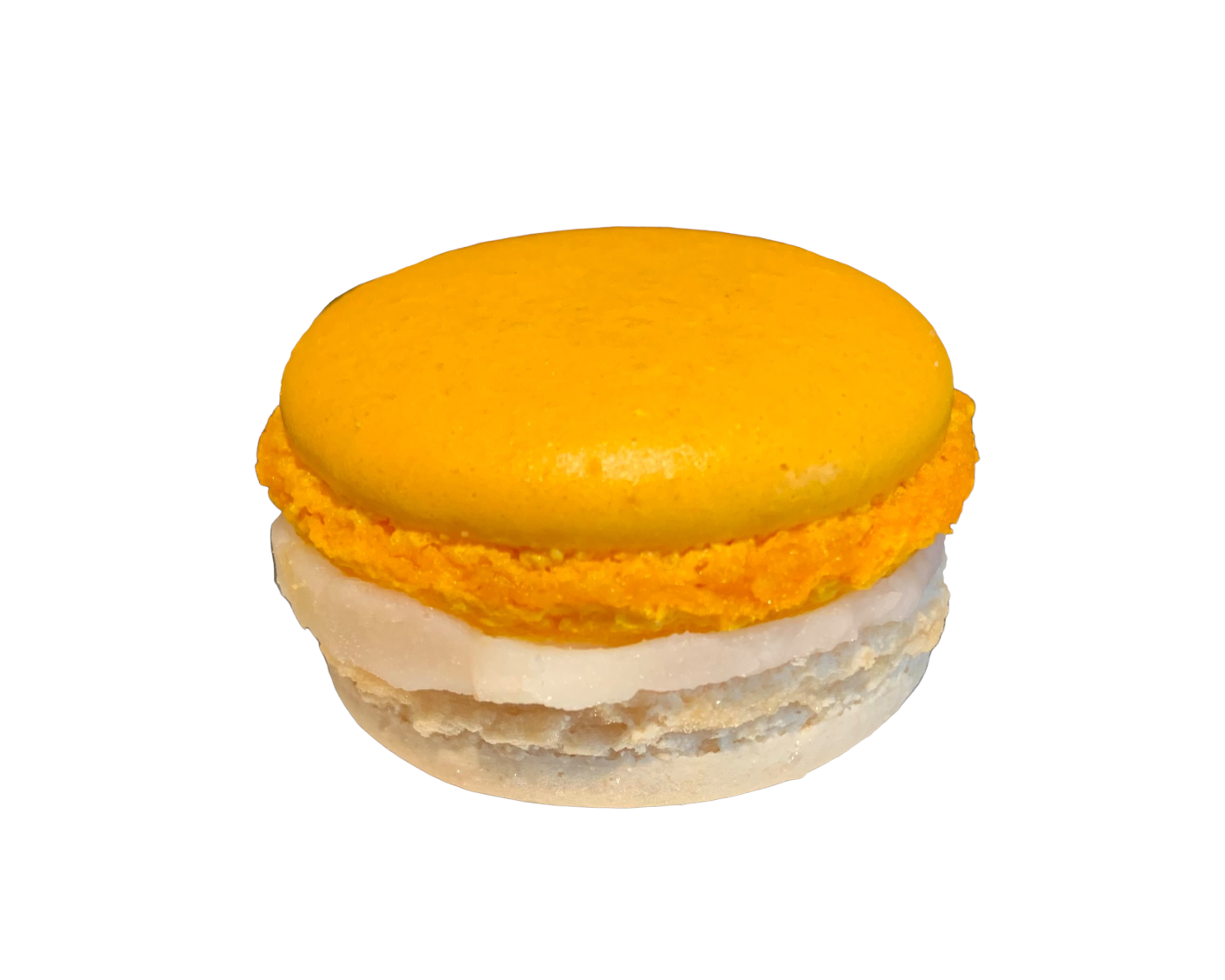 Photo macaron goût yuzu et noix de coco