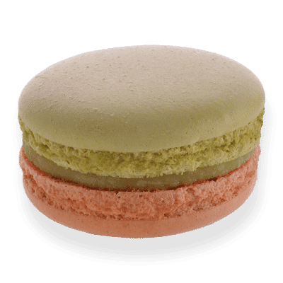 Photo macaron goût pistache et fleur d'oranger