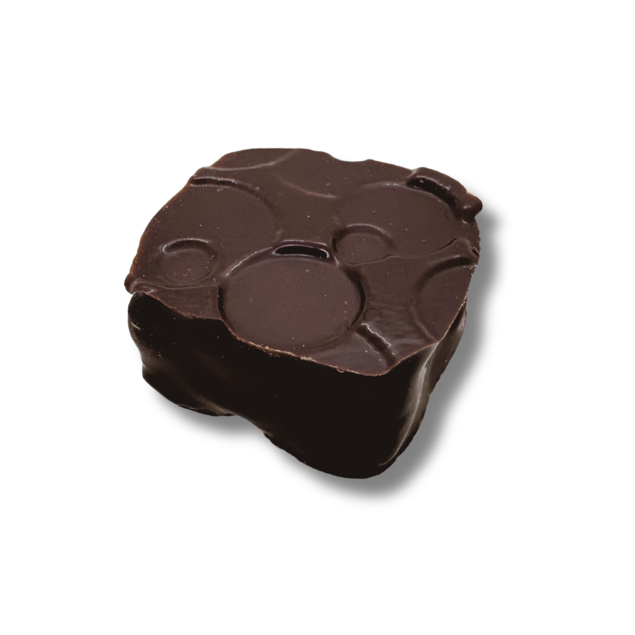 Photo chocolat praliné éclats de maïs grillé noir