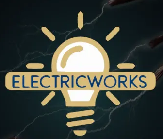 Electricworks logo with a lightbulb, wires, and