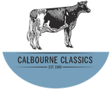 Cow illustration above text 