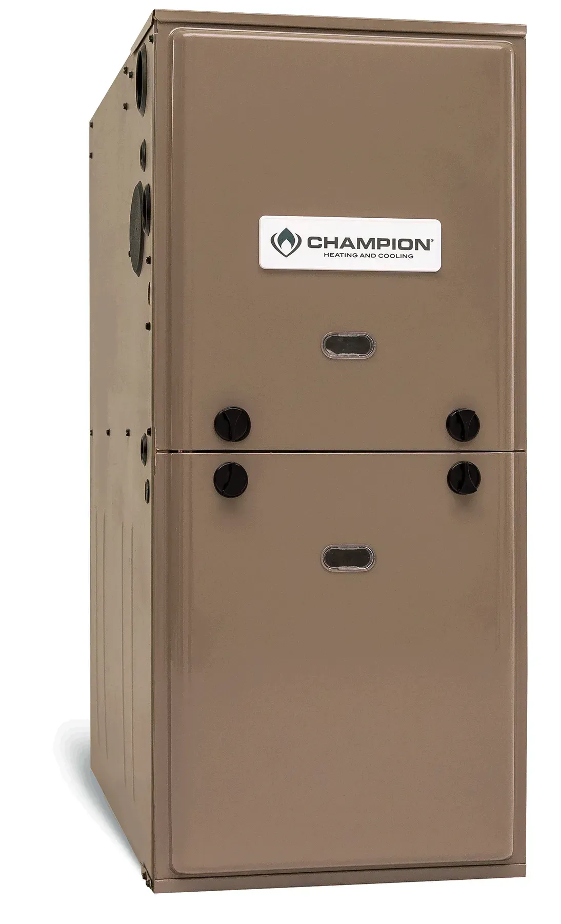 Water heater in a white-walled room with a window, radiator, and a view of a kitchen.