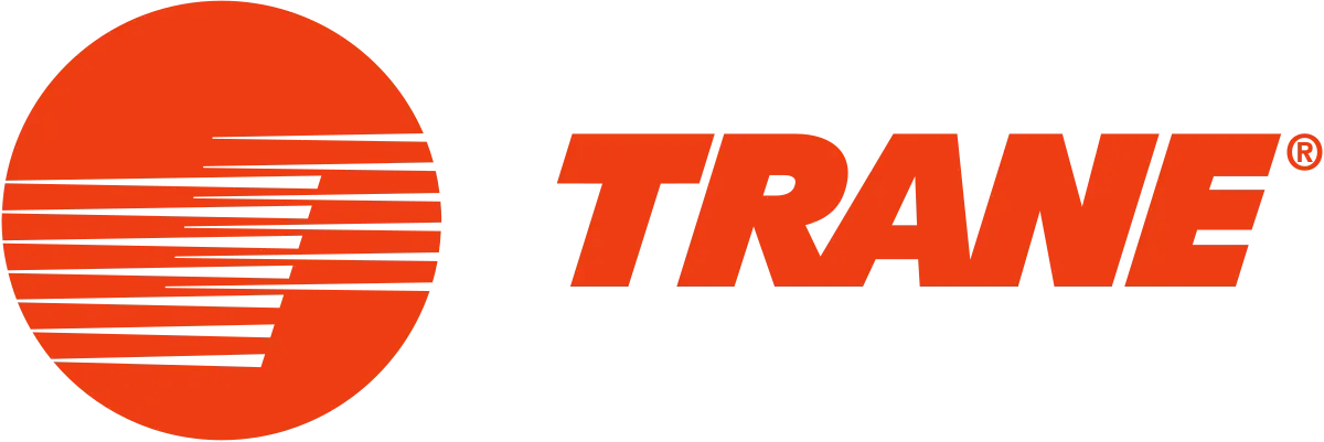 Trane logo with an orange circle and the word 