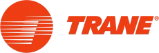 Orange Trane logo with a circle and the name 