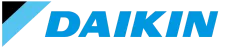 The Daikin logo in blue text with a black and blue graphic on the left.