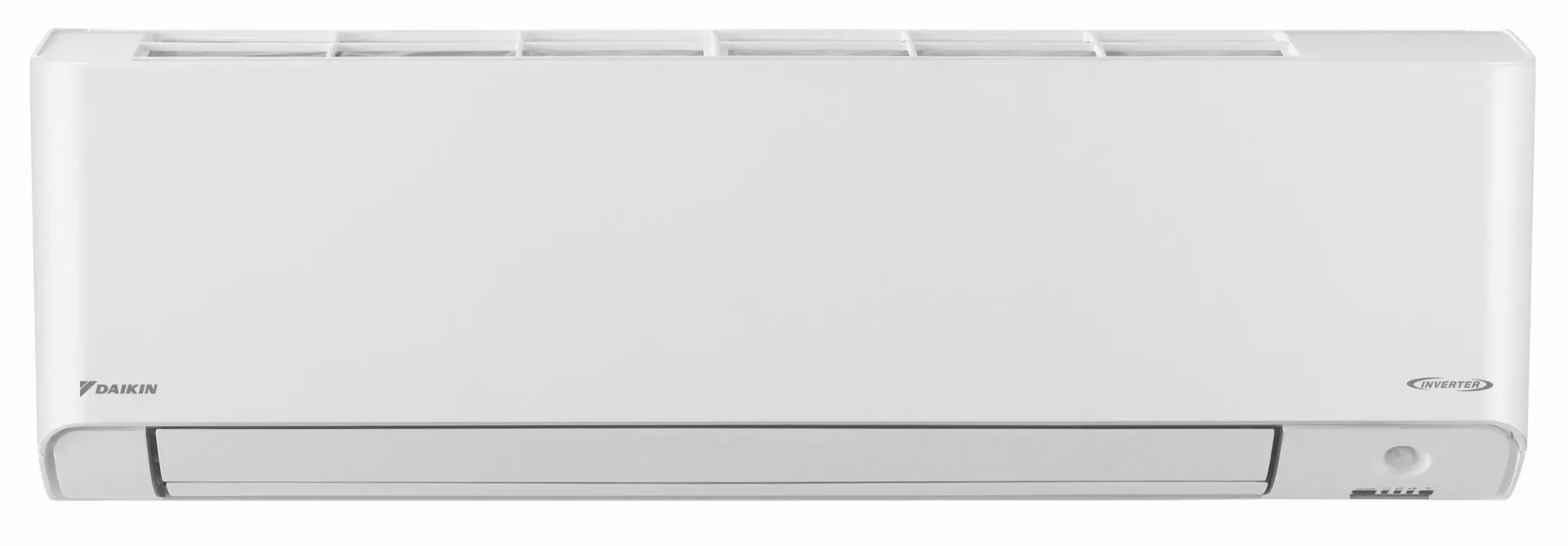 White wall-mounted air conditioner with a Daikin logo and 