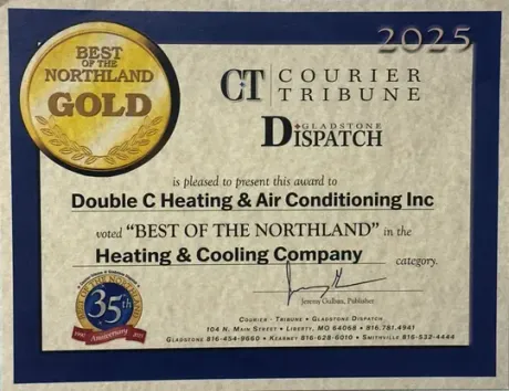 Award for Double C Heating & Air Conditioning Inc. as 
