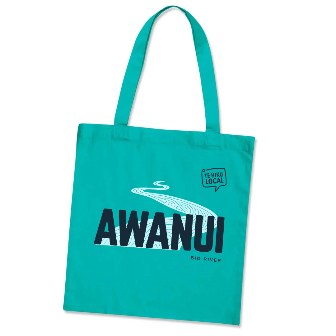 Teal tote bag with