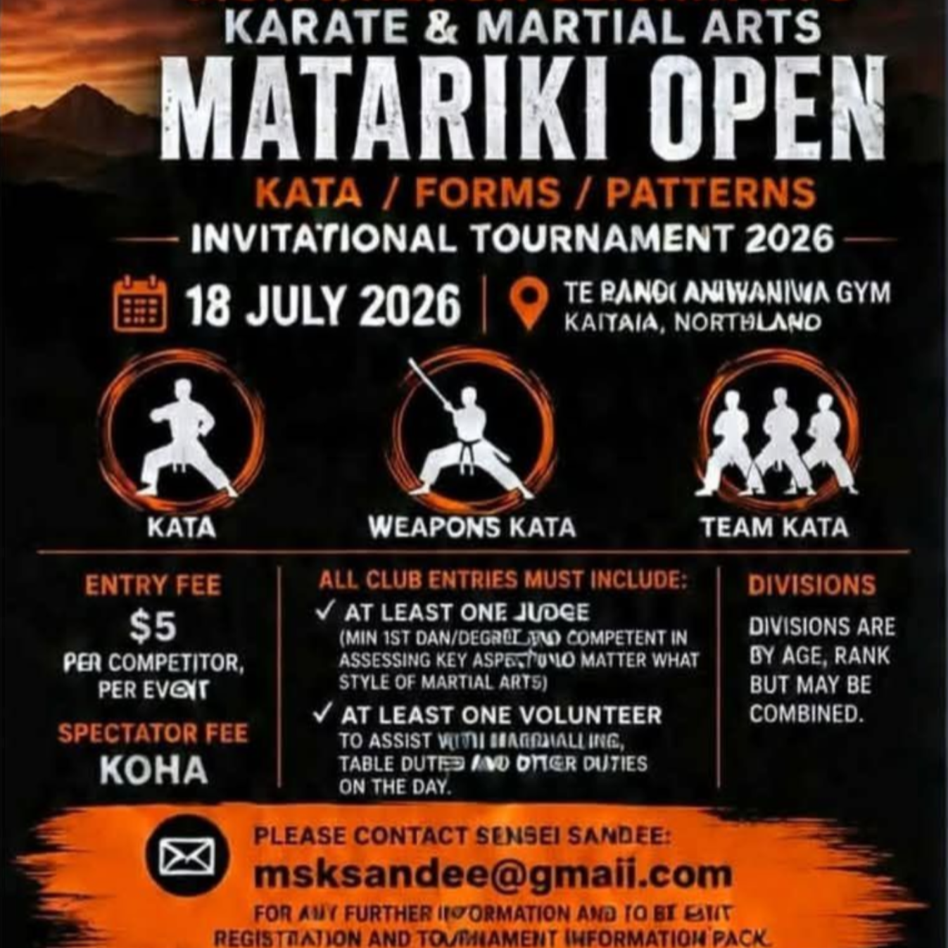 Muriwhenua Seishin Ryu, Matariki Open