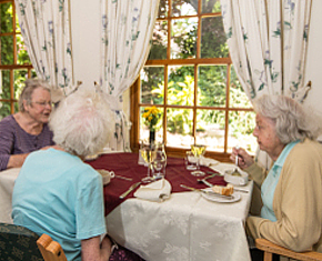 elderly people eating nutritious food