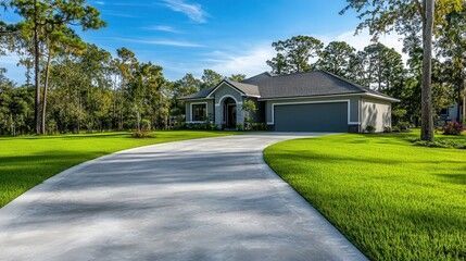 Nice house with concrete driveway
