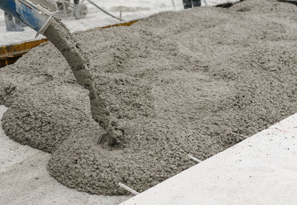 pouring concrete