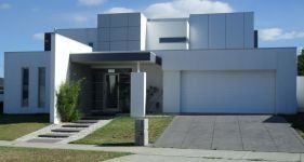 A modern white family house