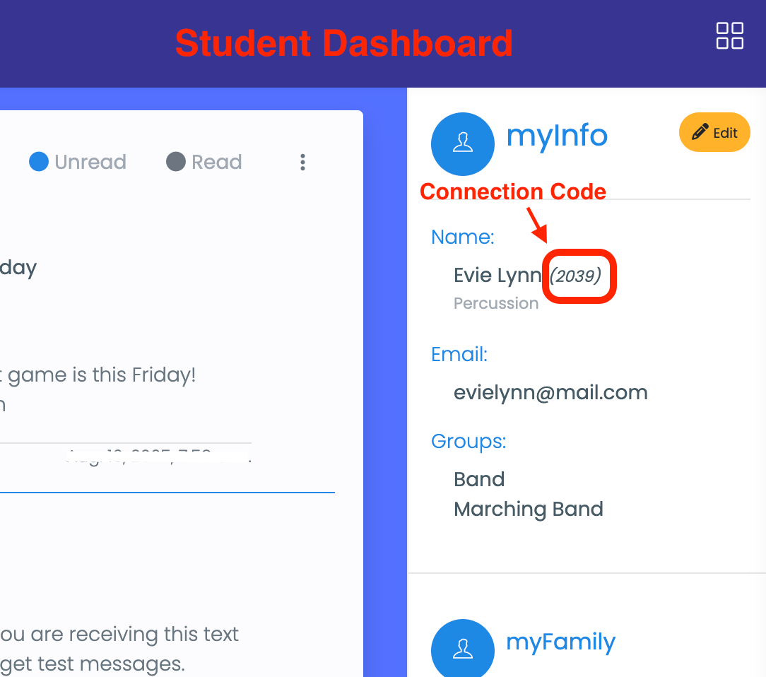student account computer web browser get student connection code