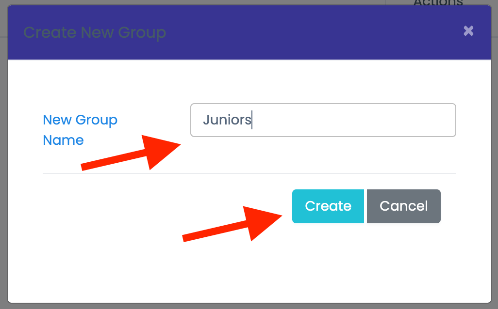 enter group name and save