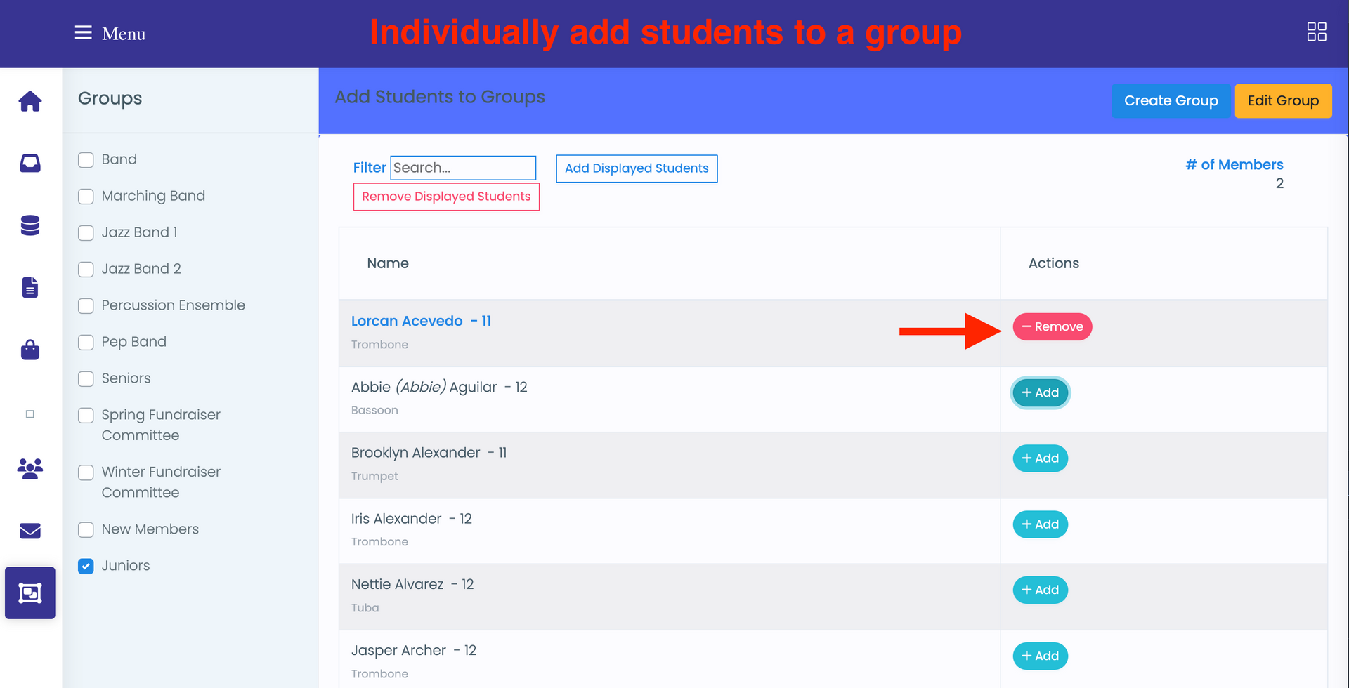 Individually Add to Group