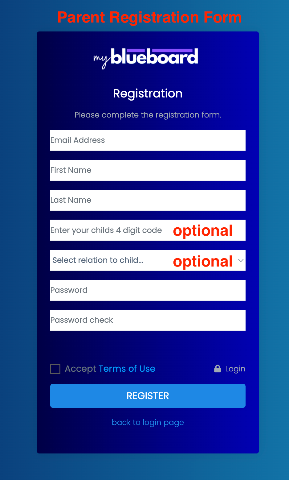 Parent Registration Form