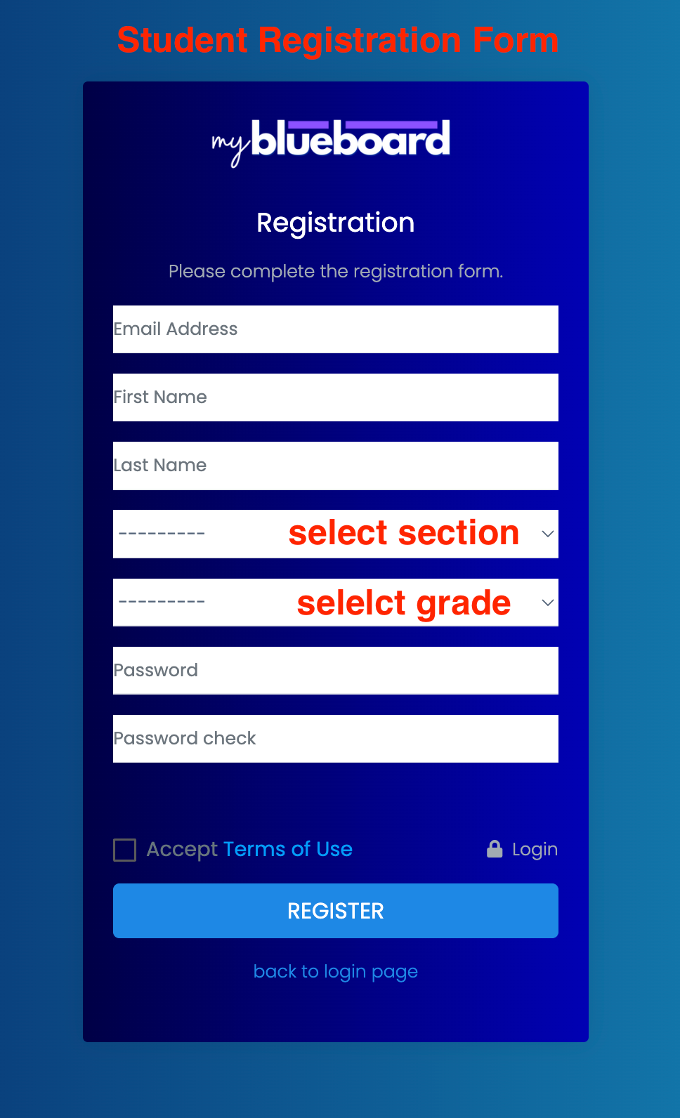 Student Registration Form