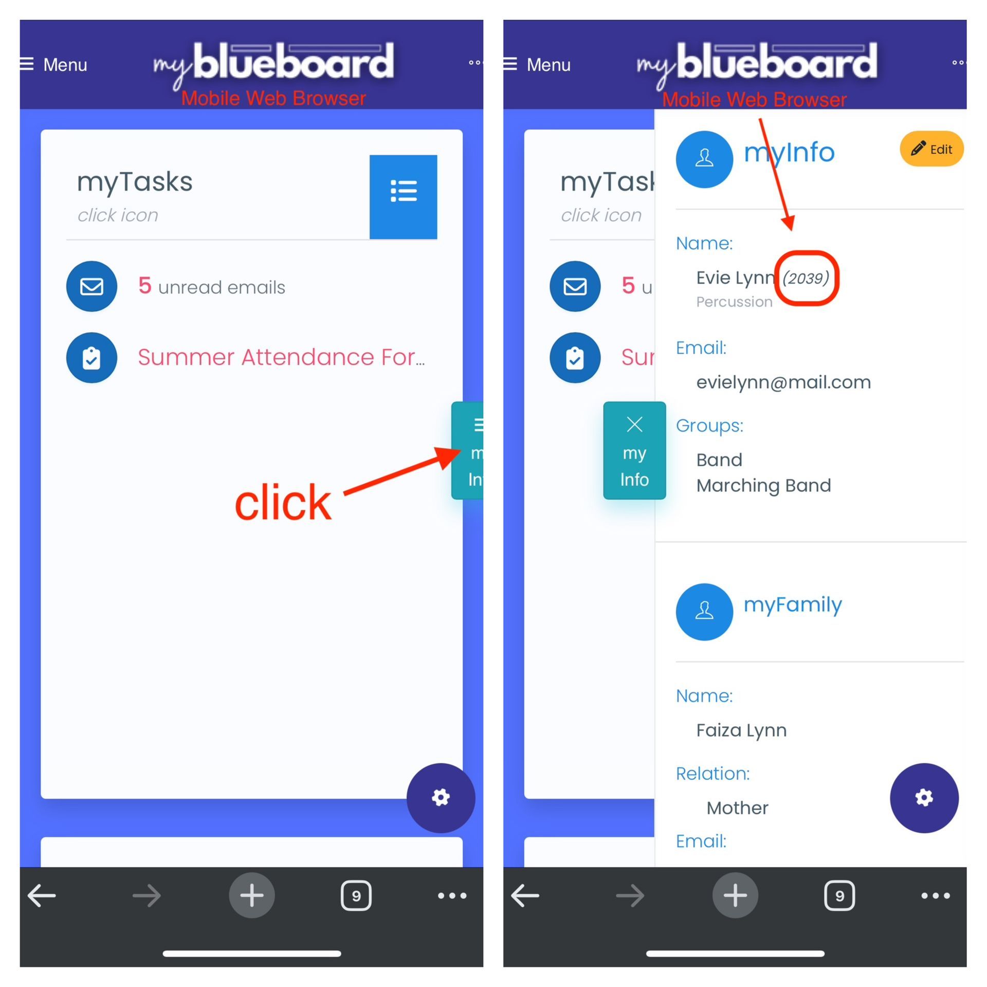 student account mobile web browser get student connection code