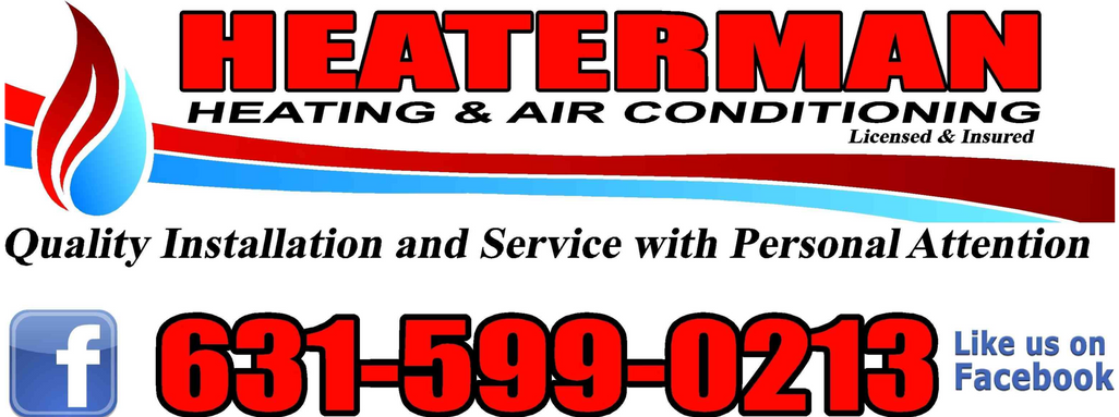 A logo for heaterman heating and air conditioning