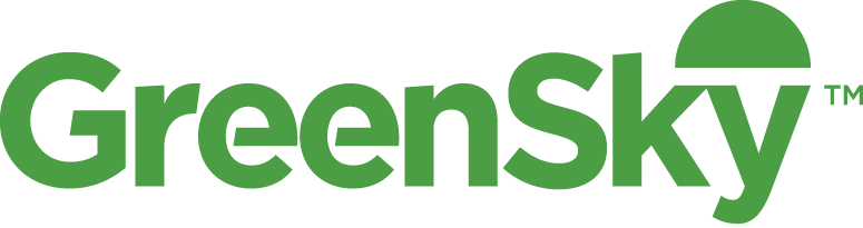 A green sky logo on a white background