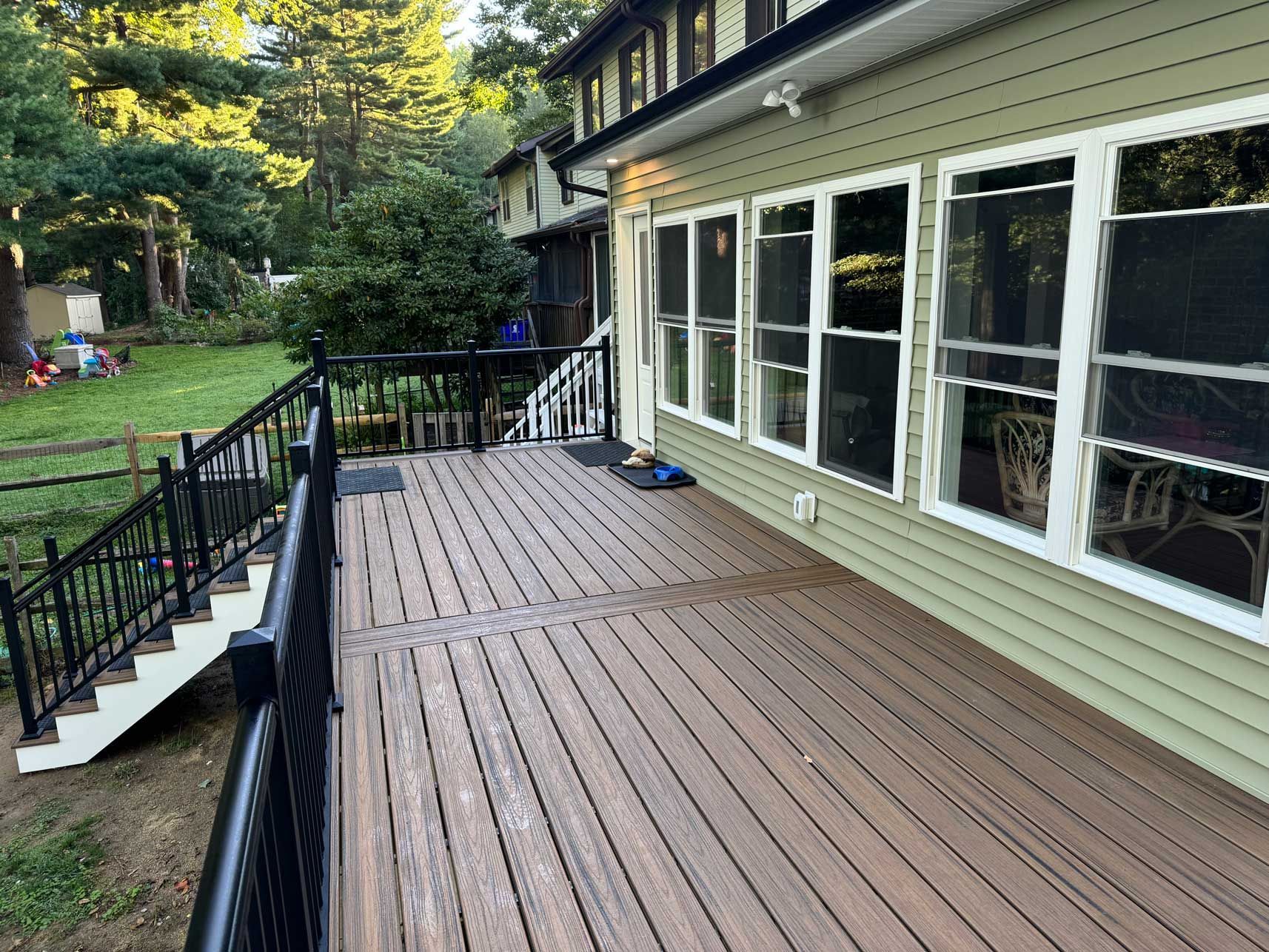 Wooden Deck With Stairs And Fence — Wilmington, DE — PW Construction, LLC