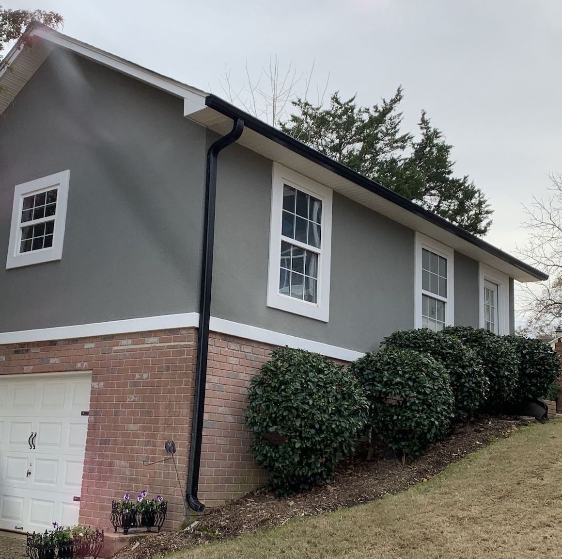 Black Gutter Installed In A Home — Liberty, SC — Premier Seamless Gutters