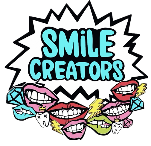 A logo for smile creators with a bunch of mouths and teeth.