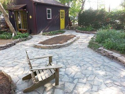 stone paved courtyard — Lawn Maintenance in Princeton, NJ