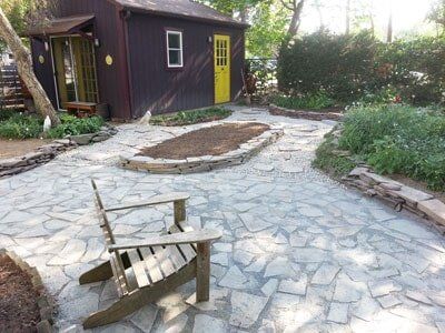 custom furniture and stone path — Lawn Maintenance in Princeton, NJ