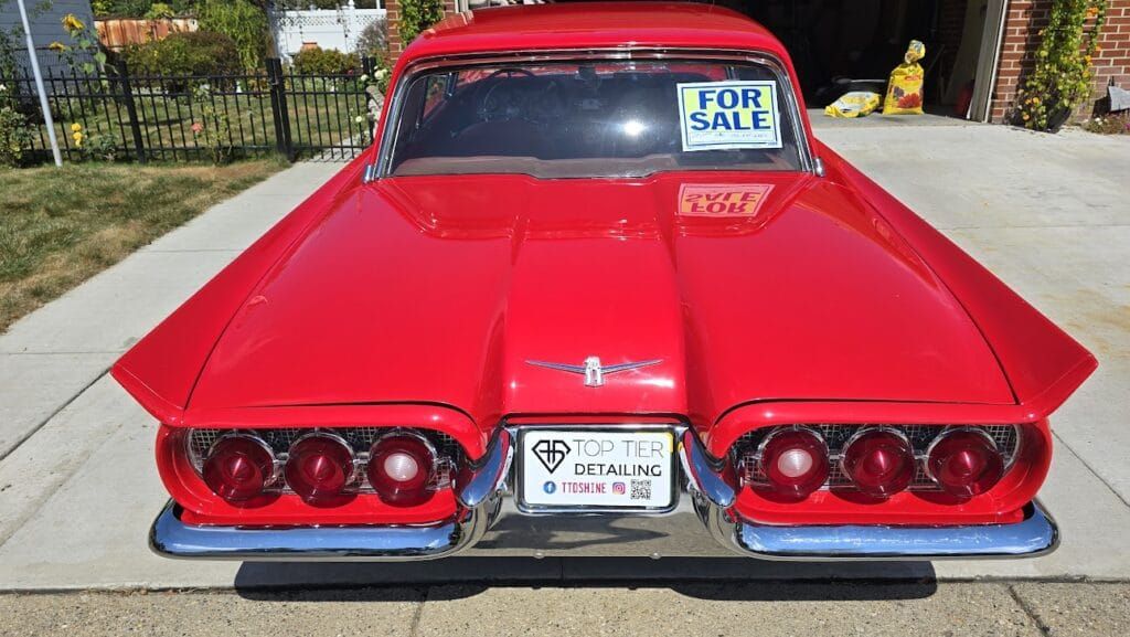 Red classic car,