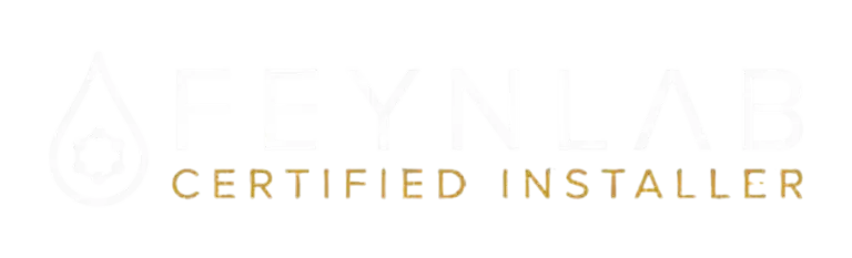 Logo with a water droplet shape, 