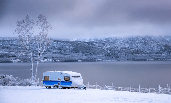 RV in the snow