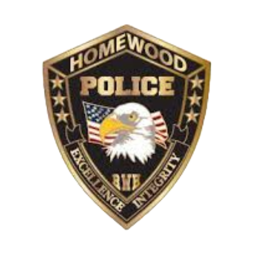 A homewood police badge with an eagle on it